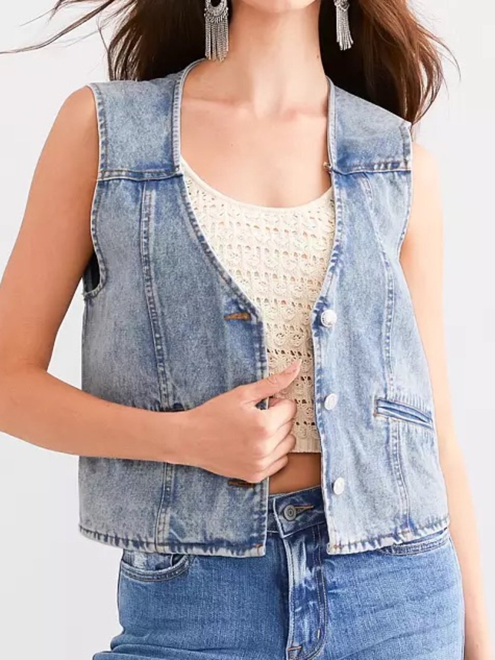 Ci Sono Light Blue Denim Vest